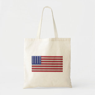 Cool Knitted American Flag Tote Bag
