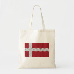 Cool Knitted Danish Flag Tote Bag