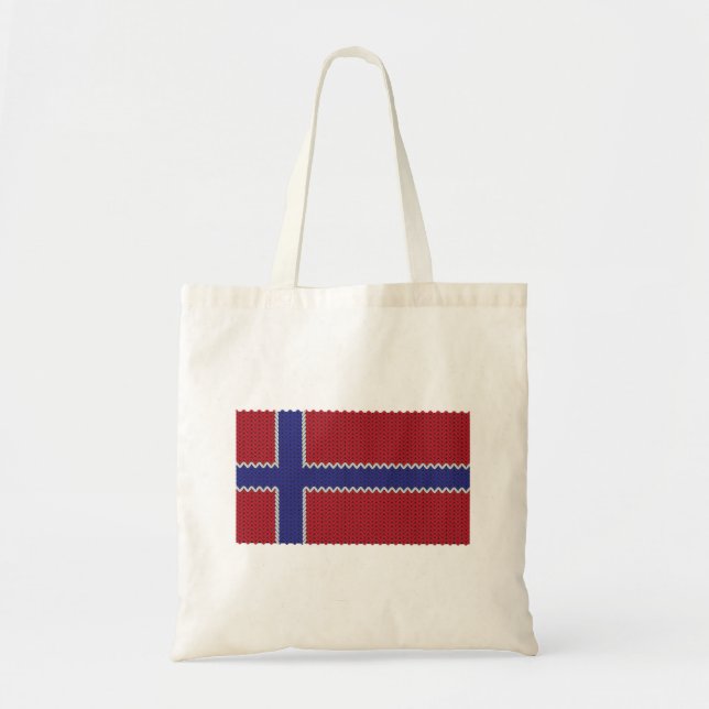 Cool Knitted Norwegian Flag Tote Bag (Front)