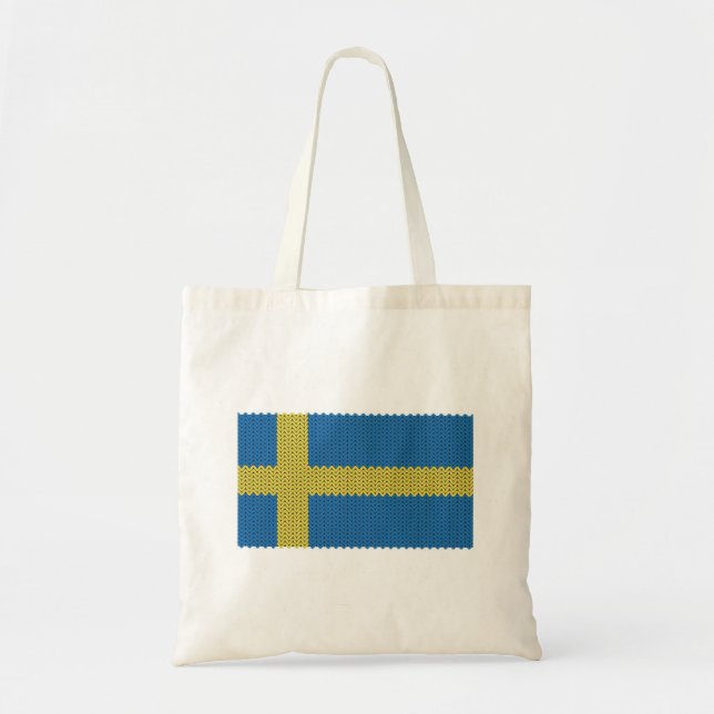 Cool Knitted Swedish Flag Tote Bag (Front)