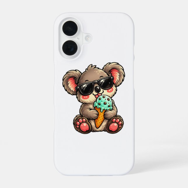 Cool Koala Ice Cream iPhone 16 Case (Back)