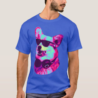 Cool Korgi DJ with Headphones Sunglasses Pastel T-Shirt