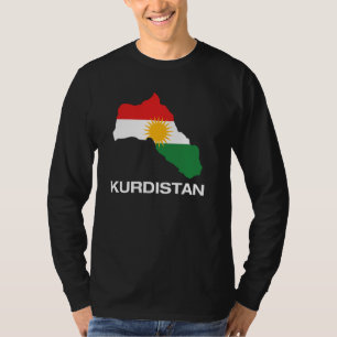 Cool Kurdistan Map with Kurdistan Flag Illustratio T-Shirt