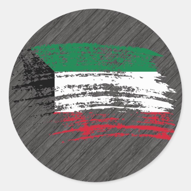 Cool Kuwaiti flag design Classic Round Sticker (Front)