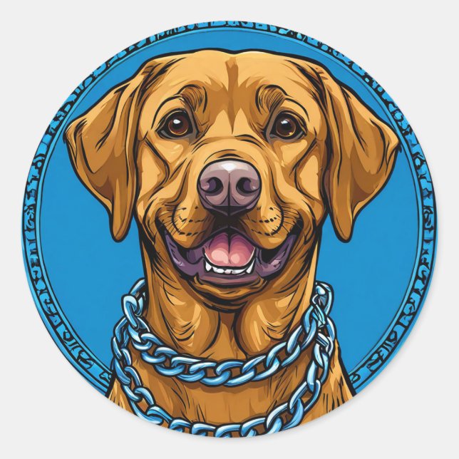 Cool labrador Dog Classic Round Sticker (Front)