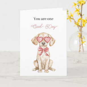 Cool Labrador Dog Heart Glasses Birthday Card