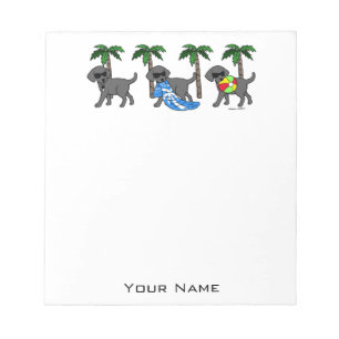 Cool Labradors Beach Party Cartoon Notepad