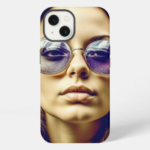 Cool Lady with Reflection in her Sunglasses iPhone 13 Case