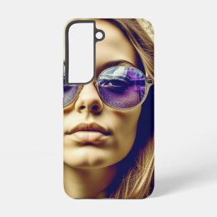 Cool Lady with Reflection in her Sunglasses Samsung Galaxy Case
