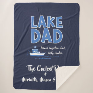 Cool Lake Dad Custom Gift Sherpa Blanket