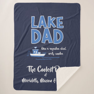 Cool Lake Dad Custom Gift Sherpa Blanket