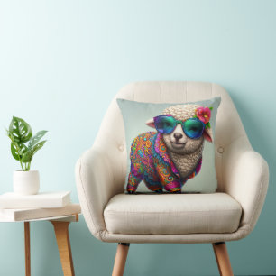 Cool lamb in a colourful suit cushion