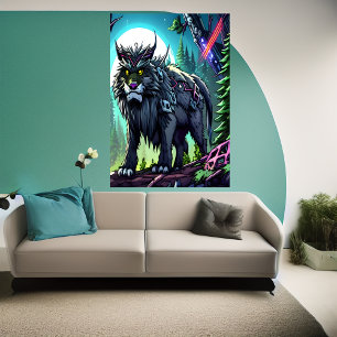 Cool large fantasy beast   AI Art Poster