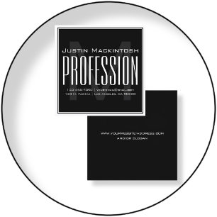 Cool Large Modern Initial   Black & White Square Business Card