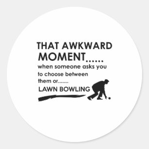 Cool lawn bowl designs classic round sticker