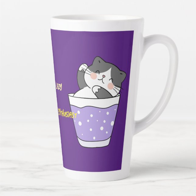 Cool Lazy Cat Latte Mugs (Right)