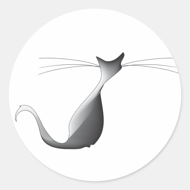 Cool Le Chat Classic Round Sticker, Glossy Classic Round Sticker (Front)