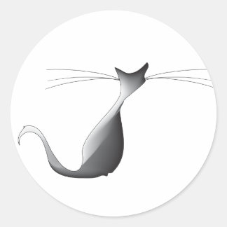 Cool Le Chat Classic Round Sticker, Glossy Sticker