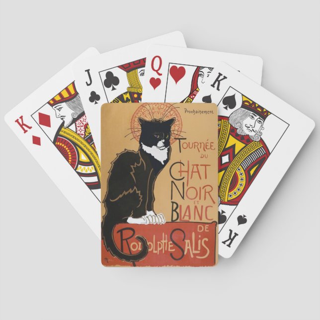Cool Le Chat Noir et Blanc Playing Cards (Back)