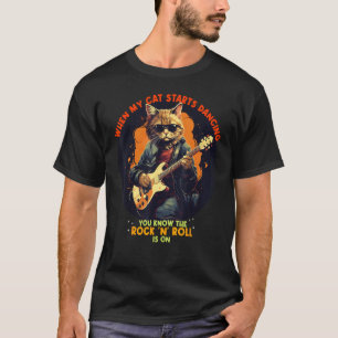 Cool Leatherback Jacket Cat with Guitar for Boys a T-Shirt