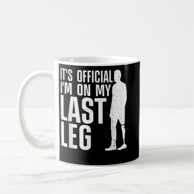 Cool Leg Amputee Art For Men Women Prosthetic Leg  Coffee Mug (Left)