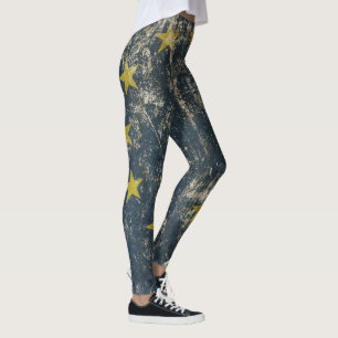 Cool leggings with vintage flag of EU