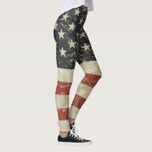 Cool leggings with vintage flag of USA
