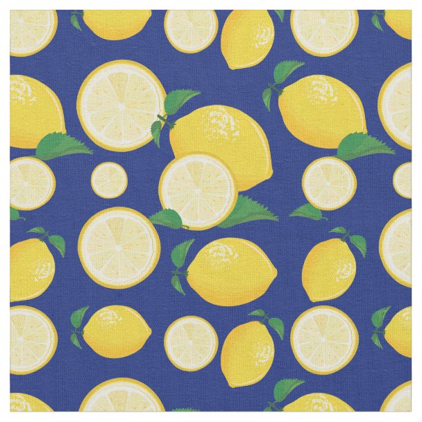 Cute Lemon Fruit Pattern Fabric | Zazzle