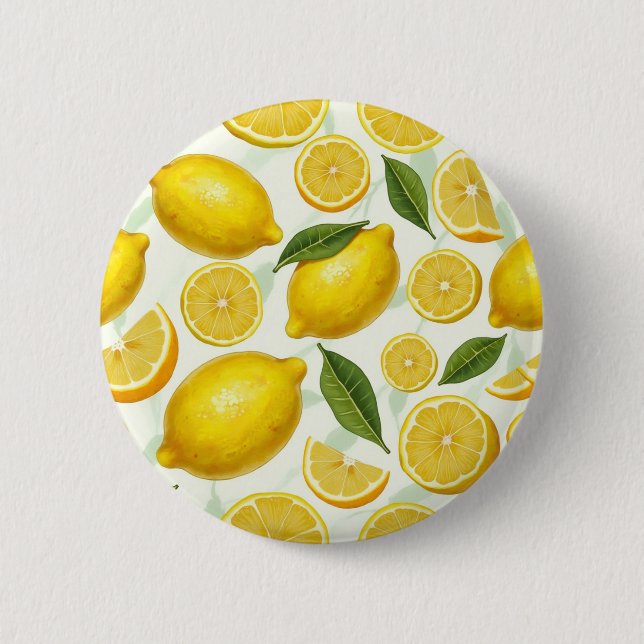 Cool Lemon Veggie 6 Cm Round Badge (Front)