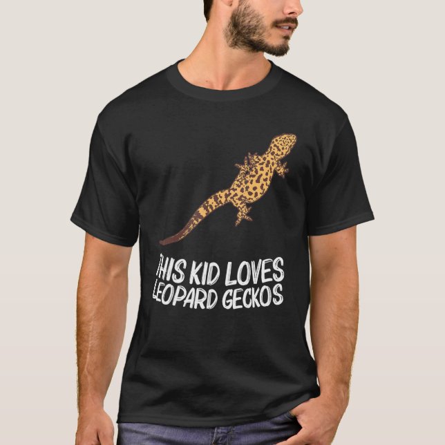 Cool Leopard Gecko For Kids Boys Tiny Dinosaur Liz T-Shirt (Front)