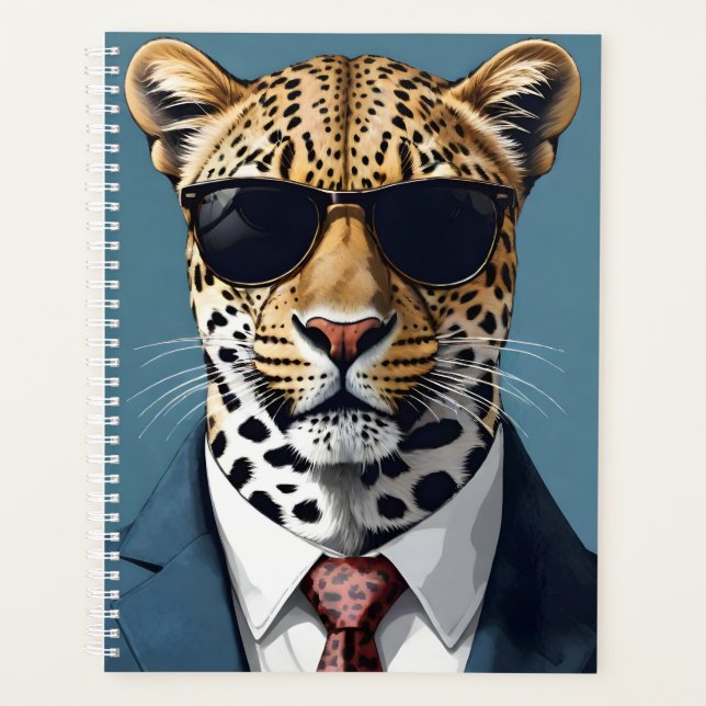 Cool Leopard in Sunglasses Planner (Front)