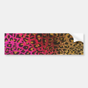 Cool Leopard print skin bright rough background Bumper Sticker