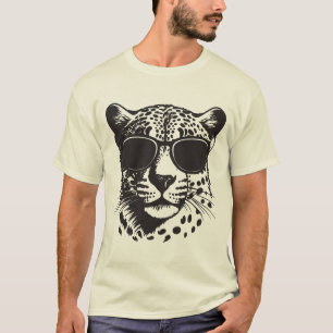Cool Leopard Wearing Sunglasses – Trendy Graphic T T-Shirt
