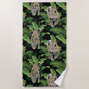 Cool Leopards Pattern beach towel