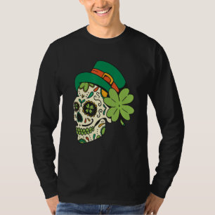 Cool Leprechaun Sugar Skull St  Patricks Day C Ire T-Shirt