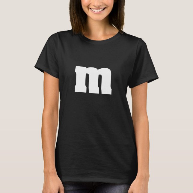 Cool Letter M Alphabet Illustration   Graphic Desi T-Shirt (Front)