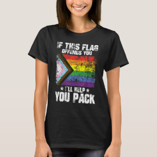 Cool LGBTQ Pride If This Flag Offends You I'll Hel T-Shirt