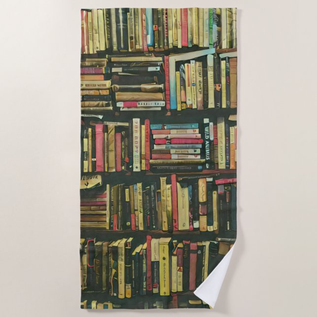 Cool library lover gift beach towel (Front)