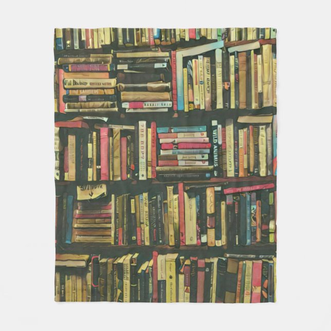 Cool library lover gift fleece blanket (Front)