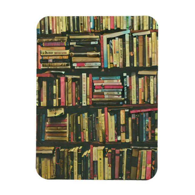 Cool library lover gift magnet (Vertical)