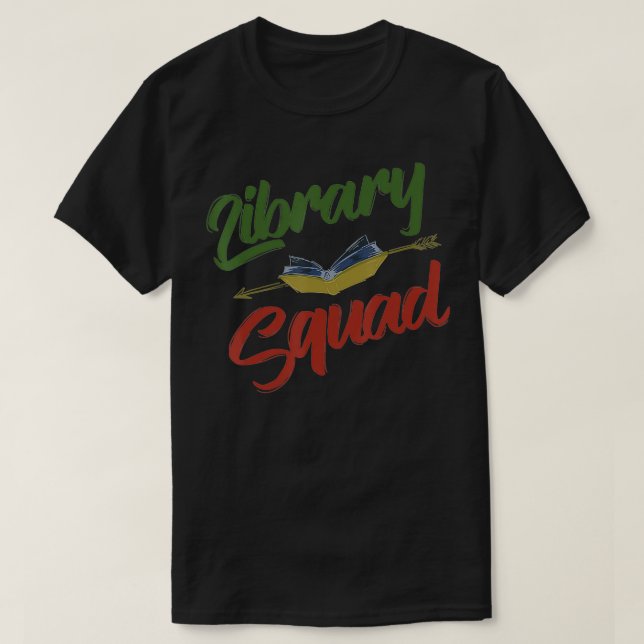 Cool Library Squad  Funny Librarian Book Reader Te T-Shirt (Design Front)