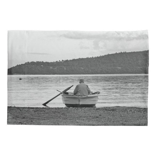 Cool lifestyle cultural photo of Aegean fisherman Pillowcase (Back)
