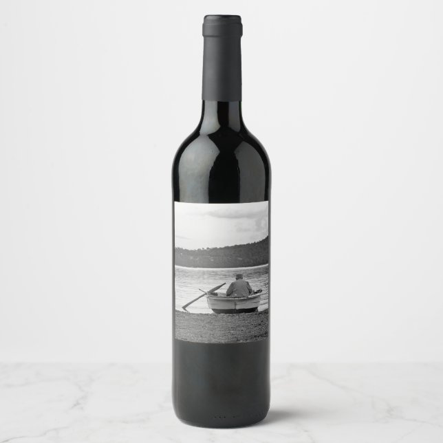 Cool lifestyle cultural photo of Aegean fisherman Wine Label (Front)