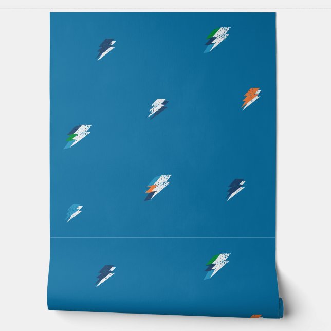Cool Lightning Bold pattern on Blue Wallpaper (Unrolling)