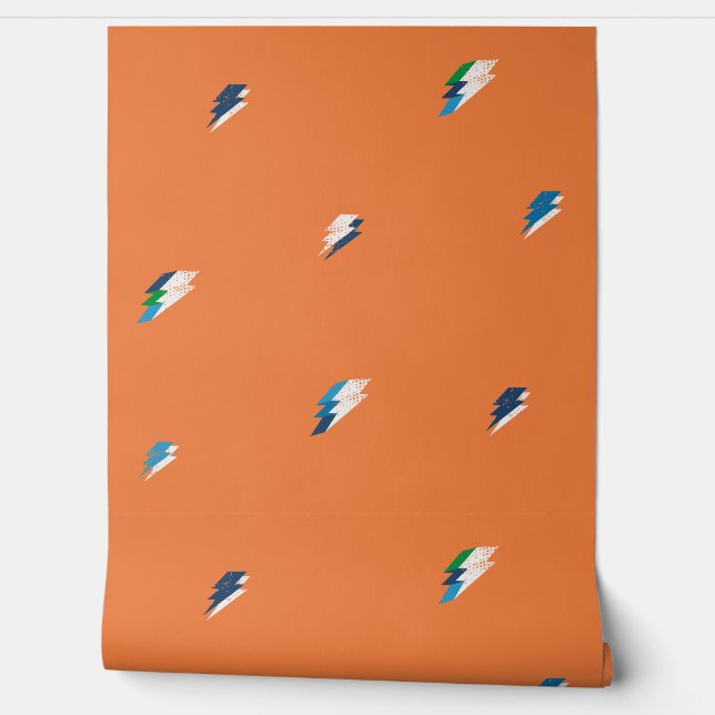 Cool Lightning Bold pattern on Orange Wallpaper (Unrolling)