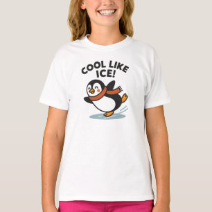 Cool Like Ice Cute Black Penguin Graphic T-Shirt