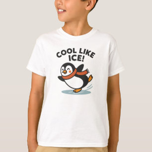 Cool Like Ice Cute Black Penguin Graphic T-Shirt