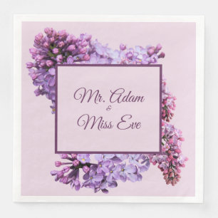 Cool lilac purple violet floral spring napkin