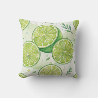 Cool Lime Fruit Accent Throw Pillow