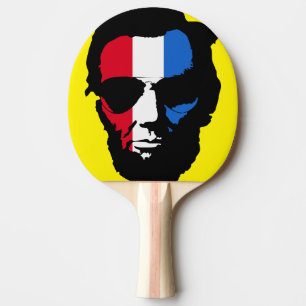 Cool Lincoln Sunglasses Pop Art (Red White Blue) Ping Pong Paddle